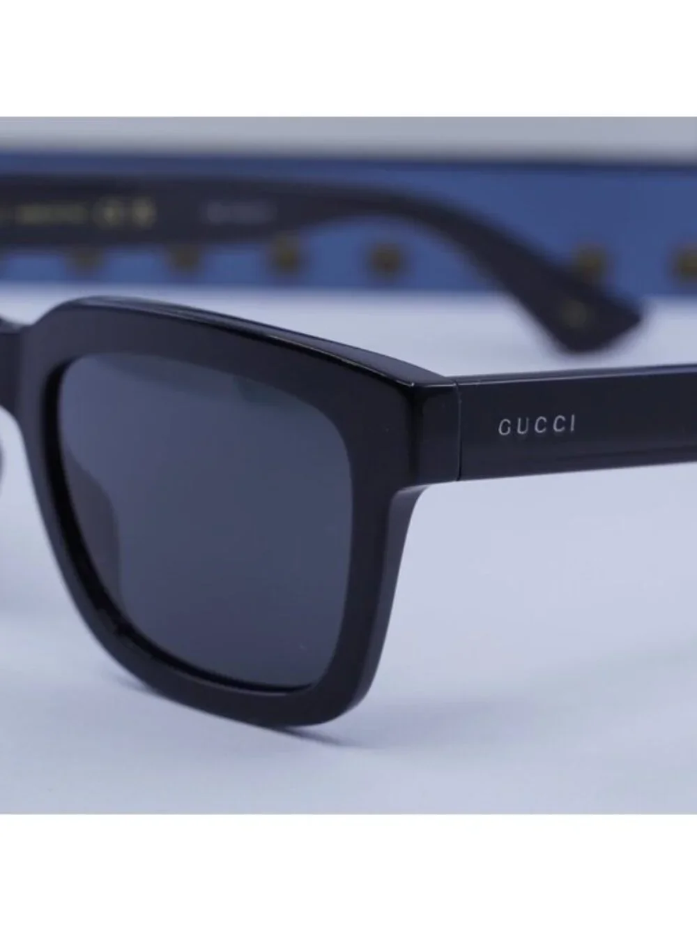 Gucci GG0001SN 001 Square Sunglasses - Black/Grey